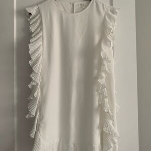 TCEC Elegant White Ruffle Cocktail Party Dress Size Small